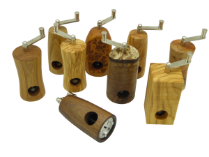 Muskatmühle aus Edelhölzern