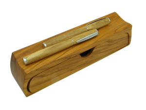 Schreibset mit Holzkästchen Olive