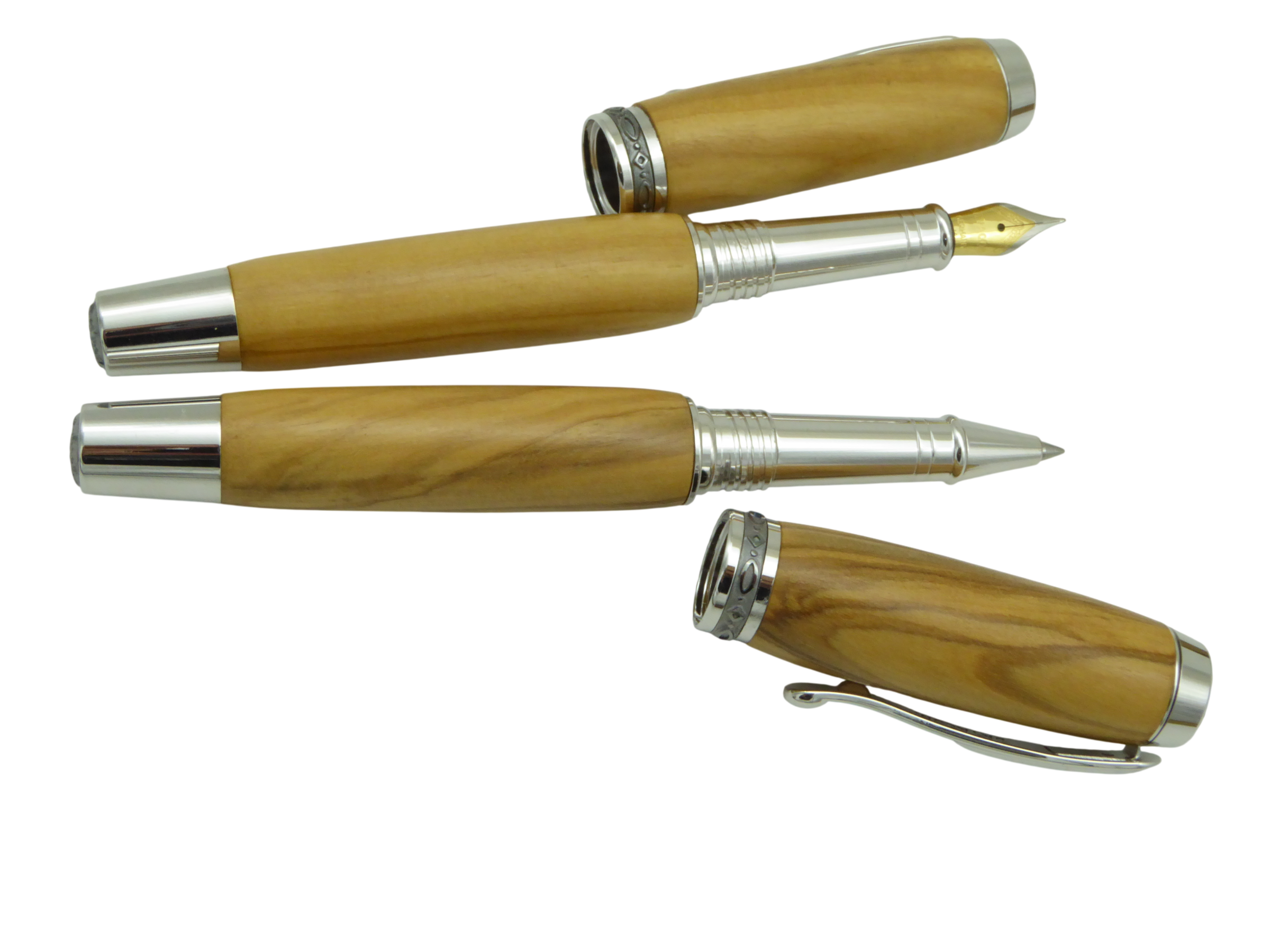 Set Rollerball und Füller Modell "Statesmen JR II Rhodium"